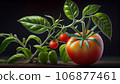 AI recreation artistic of a tomato plant with red tomatoes 106877461