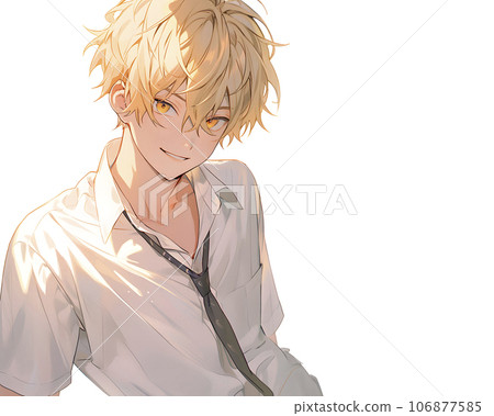 一個穿著白襯衫的金發帥哥（AI 生成的圖像） 106877585