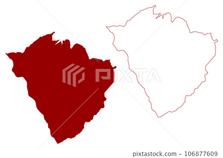 Aigle District (Switzerland, Swiss Confederation, Canton of Vaud, Waadt or Vod) map vector illustration, scribble sketch Bezirk d'Aigle map 106877609