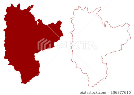 Albula District (Switzerland, Swiss Confederation, Canton of Grisons,  Graubunden) map vector illustration, scribble sketch Albula or Alvra Region map 106877610