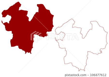 Arlesheim District (Switzerland, Swiss Confederation, Canton of Basel-Landschaft or Basel-Country, Baselland or Baselbiet) map vector illustration, scribble sketch Bezirk Arlesheim map 106877612