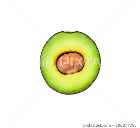 Avocado isolated on a white background. Top view Avocado isolated on a white background. Top view 106877785