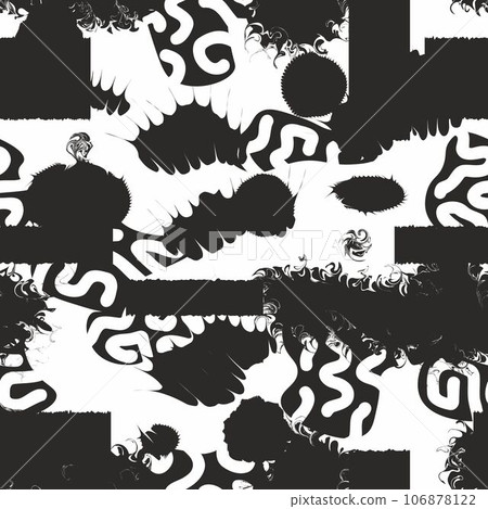 abstract black ink seamless background pattern on white background 106878122