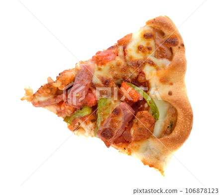 Piece of pizza on white background 106878123