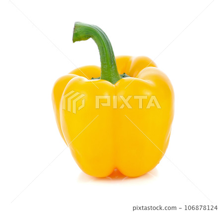 Yellow bell pepper on white background 106878124