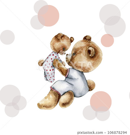 Watercolor seamless pattern, cartoon style toys for baby. Watercolor hand drawn illustration. Design for fabric, baby shower party, birthday, cake, holiday design, invitation. Watercolor seamless pattern, cartoon style toys for baby. Watercolor hand drawn illustration. Design for fabric, baby shower party, birthday, cake, holiday design, invitation. 106878294