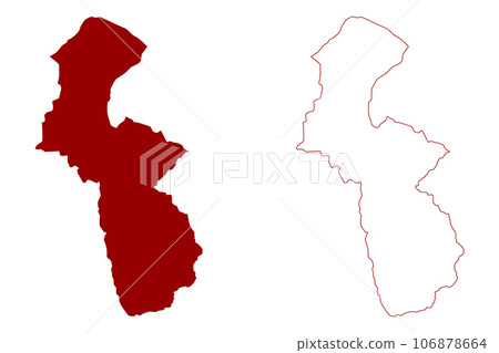 Brig District (Switzerland, Swiss Confederation, Canton of Valais or Wallis) map vector illustration, scribble sketch Bezirk Brig map 106878664