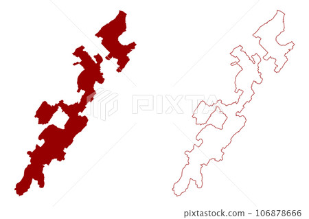 Broye-Vully District (Switzerland, Swiss Confederation, Canton of Vaud, Waadt or Vod) map vector illustration, scribble sketch Bezirk Broye Vully map 106878666
