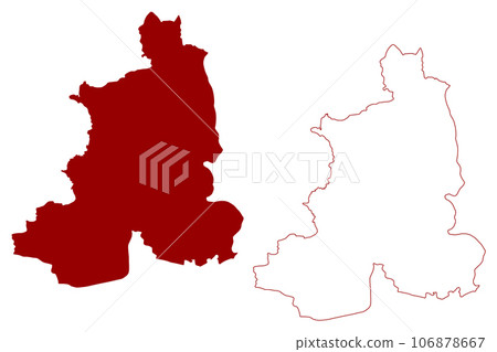 Brugg District (Switzerland, Swiss Confederation, Canton of Aargau) map vector illustration, scribble sketch Bezirk Brugg map 106878667