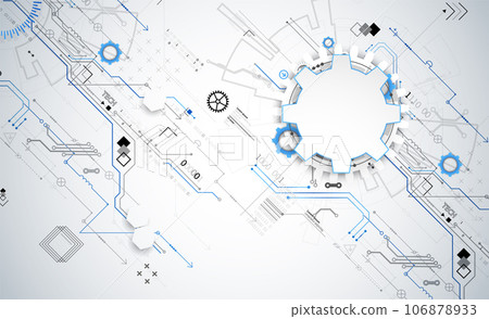 Abstract technology concept. Circuit board, high computer color background. Vector illustration with space for content, web - template, business tech presentation. 106878933
