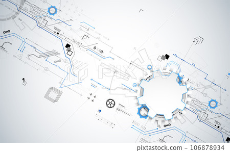Abstract technology concept. Circuit board, high computer color background. Vector illustration with space for content, web - template, business tech presentation. Abstract technology concept. Circuit board, high computer color background. Vector illustration with space for content, web - template, business tech presentation. 106878934