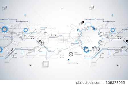 Abstract technology concept. Circuit board, high computer color background. Vector illustration with space for content, web - template, business tech presentation. 106878935
