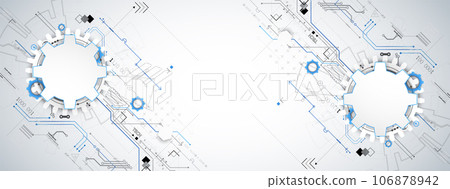 Abstract technology concept. Circuit board, high computer color background. Vector illustration with space for content, web - template, business tech presentation. Abstract technology concept. Circuit board, high computer color background. Vector illustration with space for content, web - template, business tech presentation. 106878942