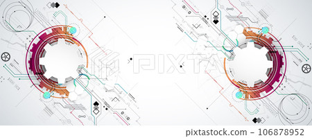 Abstract technology concept. Circuit board, high computer color background. Vector illustration with space for content, web - template, business tech presentation. Abstract technology concept. Circuit board, high computer color background. Vector illustration with space for content, web - template, business tech presentation. 106878952