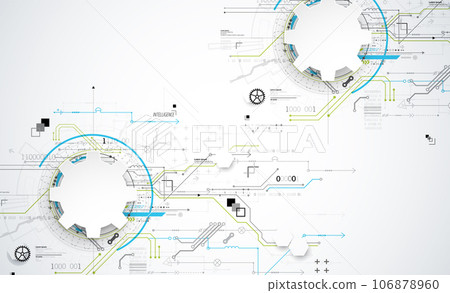 Abstract technology background. Communication concept, futuristic digital innovation background. Vector illustration Abstract technology background. Communication concept, futuristic digital innovation background. Vector illustration 106878960