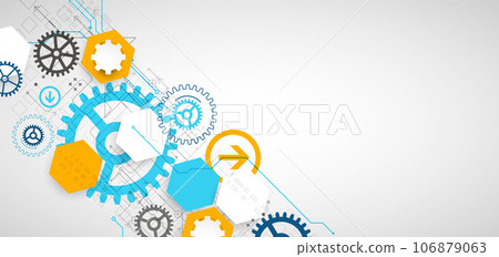 Abstract technology concept. Circuit board, high computer color background. Vector illustration with space for content, web - template, business tech presentation. 106879063