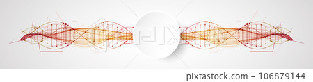 Science template, abstract background with a DNA molecules. Vector illustration. Science template, abstract background with a DNA molecules. Vector illustration. 106879144