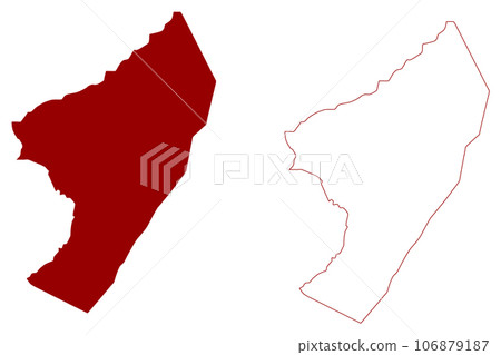 La Chaux-de-Fonds District (Switzerland, Swiss Confederation, Canton of Neuchatel) map vector illustration, scribble sketch Bezirk La Chaux de Fonds map 106879187