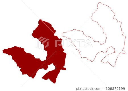 Locarno District (Switzerland, Swiss Confederation, Republic and Canton of Ticino, Tessin) map vector illustration, scribble sketch Bezirk Locarnese map 106879199