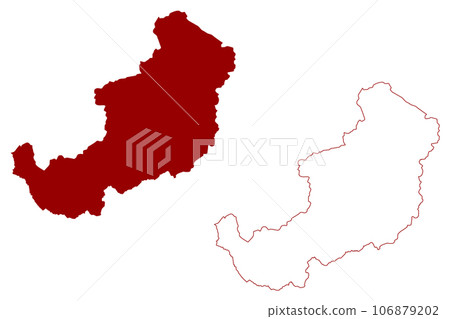 Maloja District (Switzerland, Swiss Confederation, Canton of Grisons,  Graubunden) map vector illustration, scribble sketch Maloja or Malogia Region map 106879202