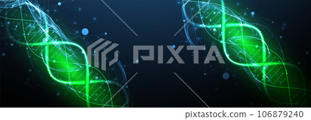 Abstract futuristic background for design works.Science template, wallpaper or banner with a DNA molecules. Abstract futuristic background for design works.Science template, wallpaper or banner with a DNA molecules. 106879240