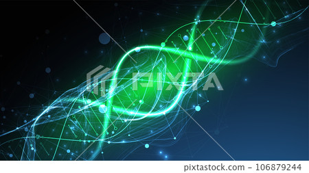Abstract futuristic background for design works.Science template, wallpaper or banner with a DNA molecules. 106879244