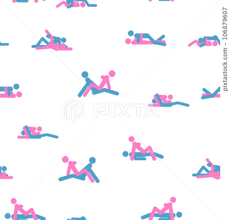 Kama Sutra, seamless pattern, design, poster, fabric. Kamasutra, sketchy poses for making love. Set. 106879607