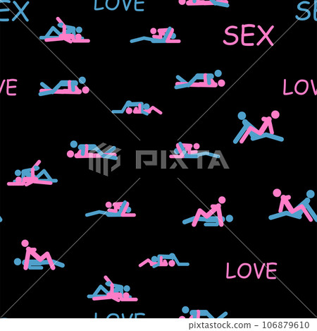 Kama Sutra, seamless pattern, design, poster, fabric. Kamasutra, sketchy poses for making love. Set. Kama Sutra, seamless pattern, design, poster, fabric. Kamasutra, sketchy poses for making love. Set. 106879610