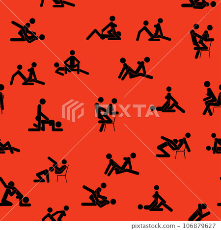 Kama Sutra, seamless pattern, design, poster, fabric. Kamasutra, sketchy poses for making love. Set. 106879627