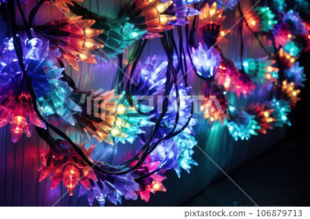 New Year's garland neon on a dark background New Year's garland neon on a dark background 106879713