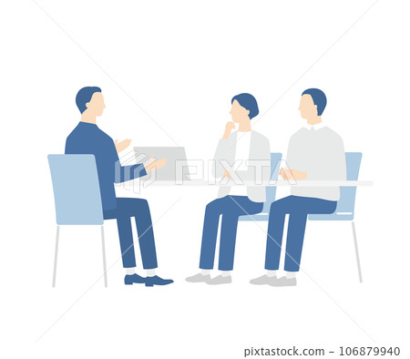Senior couple and male planner consulting 106879940