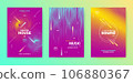 Blue Purple Dance Music Flyer. Electronic Party Cover. Abstract Dj 106880367