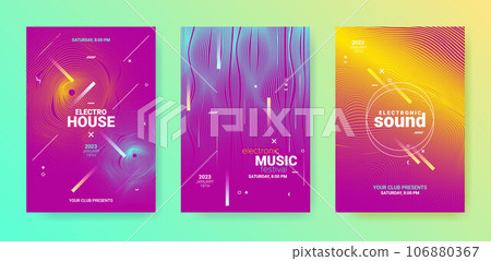 Blue Purple Dance Music Flyer. Electronic Party Cover. Abstract Dj Blue Purple Dance Music Flyer. Electronic Party Cover. Abstract Dj 106880367