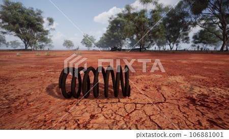 Black spring on a dirt field Black spring on a dirt field 106881001