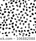 Seamless pattern with paint blots. Black and white abstract drawing. Vector 106882088