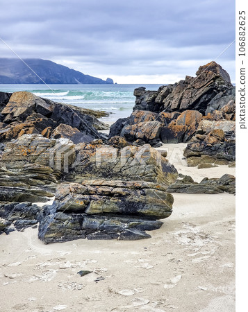 Beautiful Tramore beach in Rosbeg, County DOnegal, Ireland 106882625