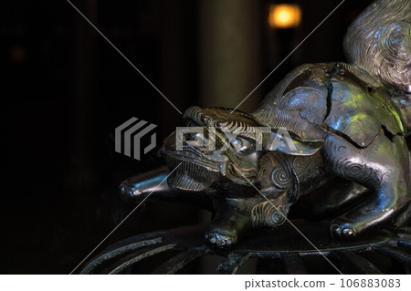 A cute guardian dog enshrined in the incense burner of Eiheiji Temple, Fukui A cute guardian dog enshrined in the incense burner of Eiheiji Temple, Fukui 106883083