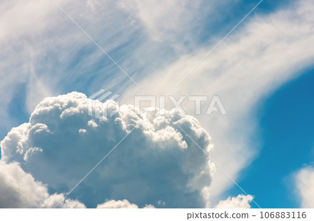 Amazing cloudy and beautiful sky in heaven. The flow of the afternoon clouds. Group clouds, billow 106883116
