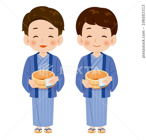 Hot spring two men wearing yukata 106883313