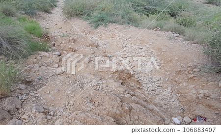 mud road going from center in balochistan pakistan mud road going from center in balochistan pakistan 106883407