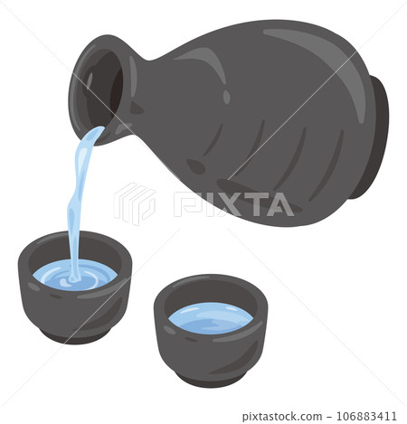 Pour sake into the choko and sake bottle 106883411
