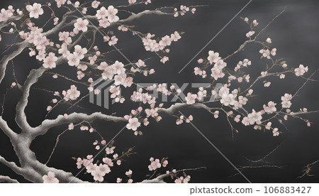 Blackboard art [cherry blossom tree] 106883427