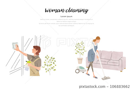 Vector illustration material: cleaning woman, person set Vector illustration material: cleaning woman, person set 106883662