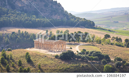 The Doric temple of Segesta with the surrounding landscape. 106884197