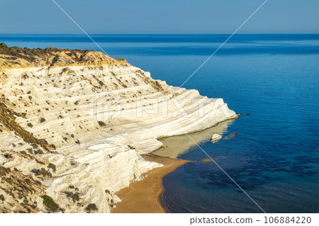 The Scala dei Turchi - Stair of the Turks, rocky cliff. The Scala dei Turchi - Stair of the Turks, rocky cliff. 106884220
