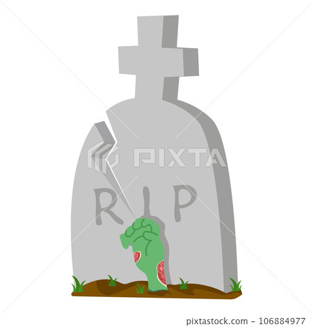 Illustration of gravestone with Zombie Hand business Illustration of gravestone with Zombie Hand business 106884977