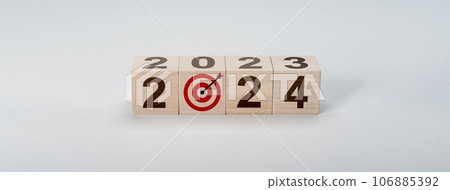 2024 Happy New Year. 2024 Goal, Plan, Action alphabet letter on wooden cubes. New year goals 2024. Starting to new year. Goals, plan, strategy, business, idea, action concept 2024 Happy New Year. 2024 Goal, Plan, Action alphabet letter on wooden cubes. New year goals 2024. Starting to new year. Goals, plan, strategy, business, idea, action concept 106885392