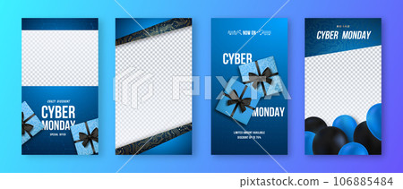 Cyber Monday Sale vertical banner.  106885484