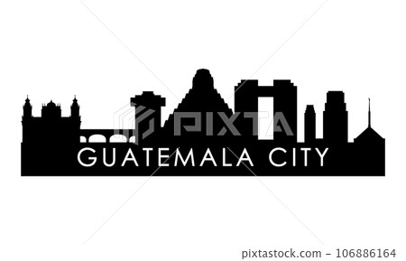Guatemala city skyline silhouette.  106886164