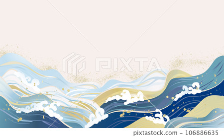 日式背景圖與海浪 日式背景圖與海浪 106886635